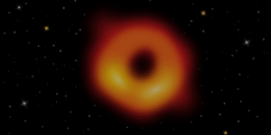 Image of the first photo of a black hole.