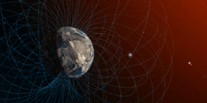 Image depicting magnetic field lines around Earth