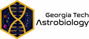 Icon for Georgia Tech Astrobiology. Logo is an image of a DNA strand with orbital paths of several planets around it.