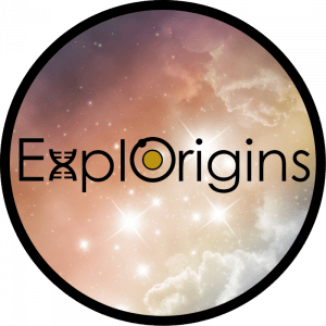 Image of a logo with the text "ExplOrigins" on a star and cloud background.